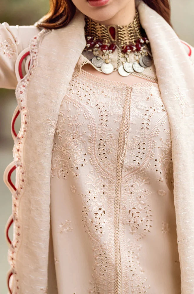 Qalamkar - 3PC Lawn Embroidered Shirt with Embroidered Slub Net Dupatta (Unstitched) LC-7064