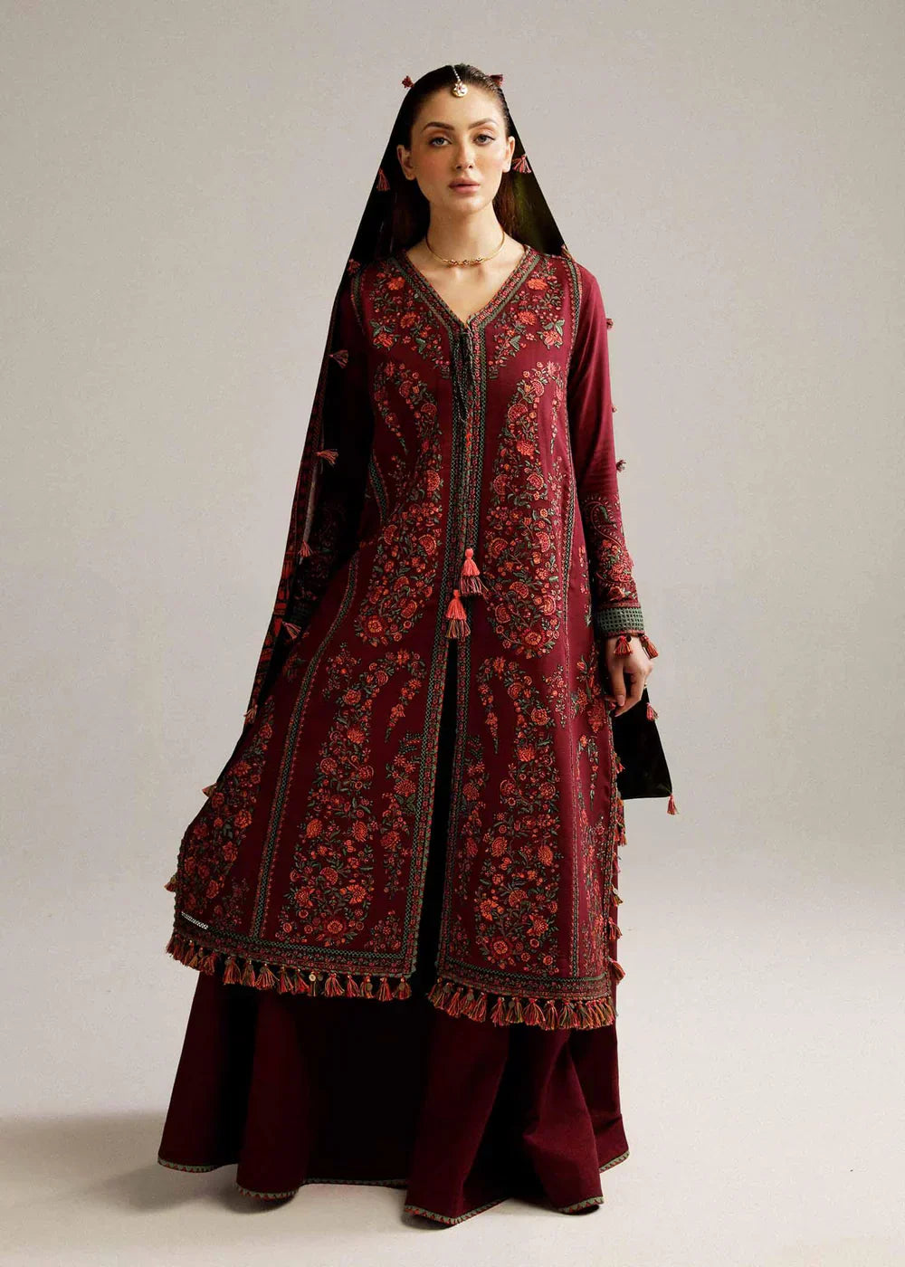 Embroidered Luxury Lawn Unstitched 3Pc | 1058