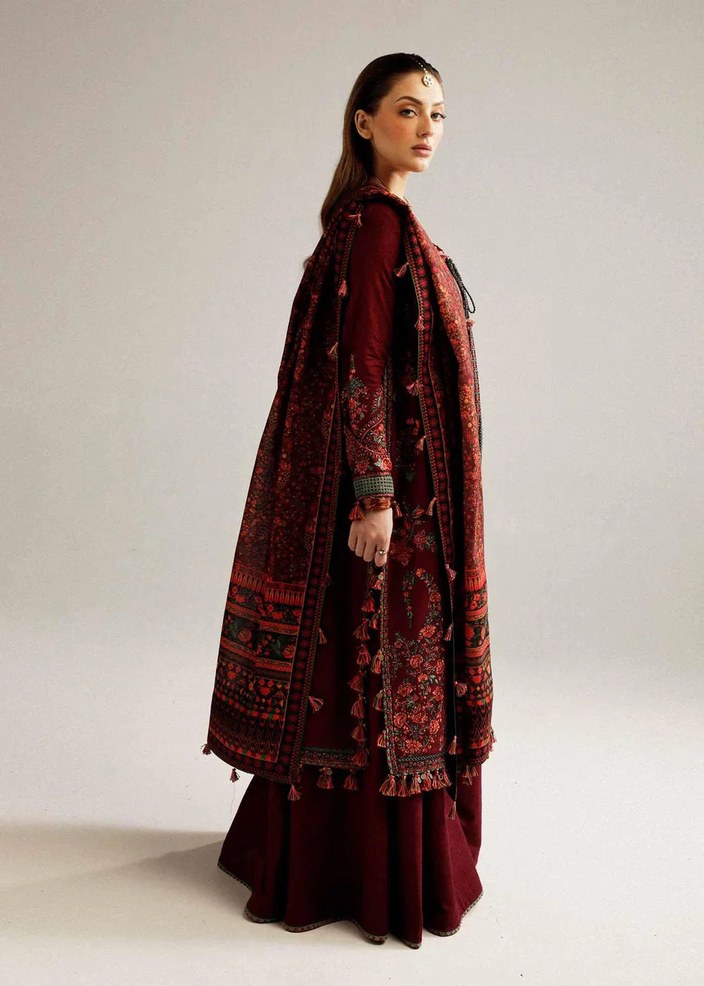 Embroidered Luxury Lawn Unstitched 3Pc | 1058