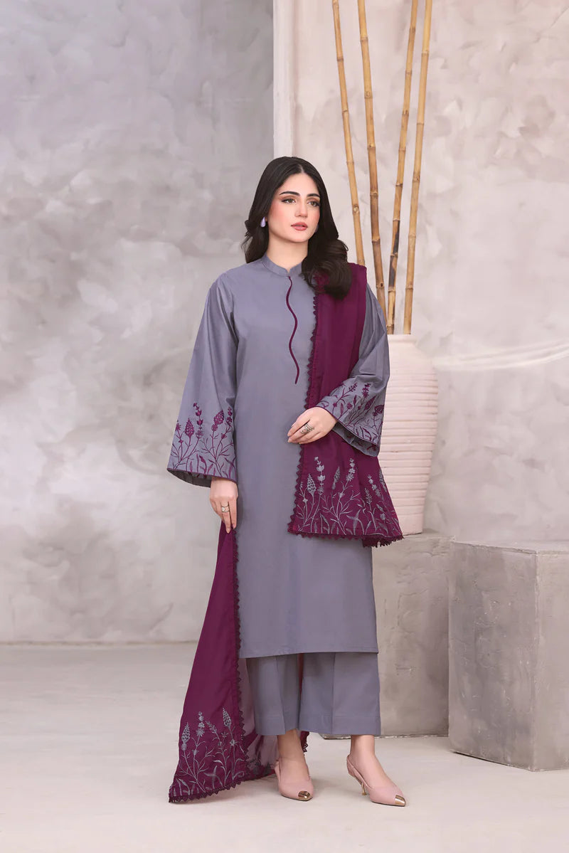 3PC Lawn Shirt With EMBROIDERY Dupatta NQ-1106