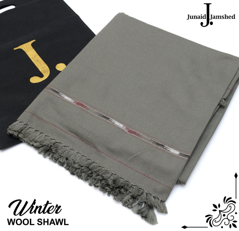 J. Wool Blend Men Shawl MOUSE GRAY SH-1205
