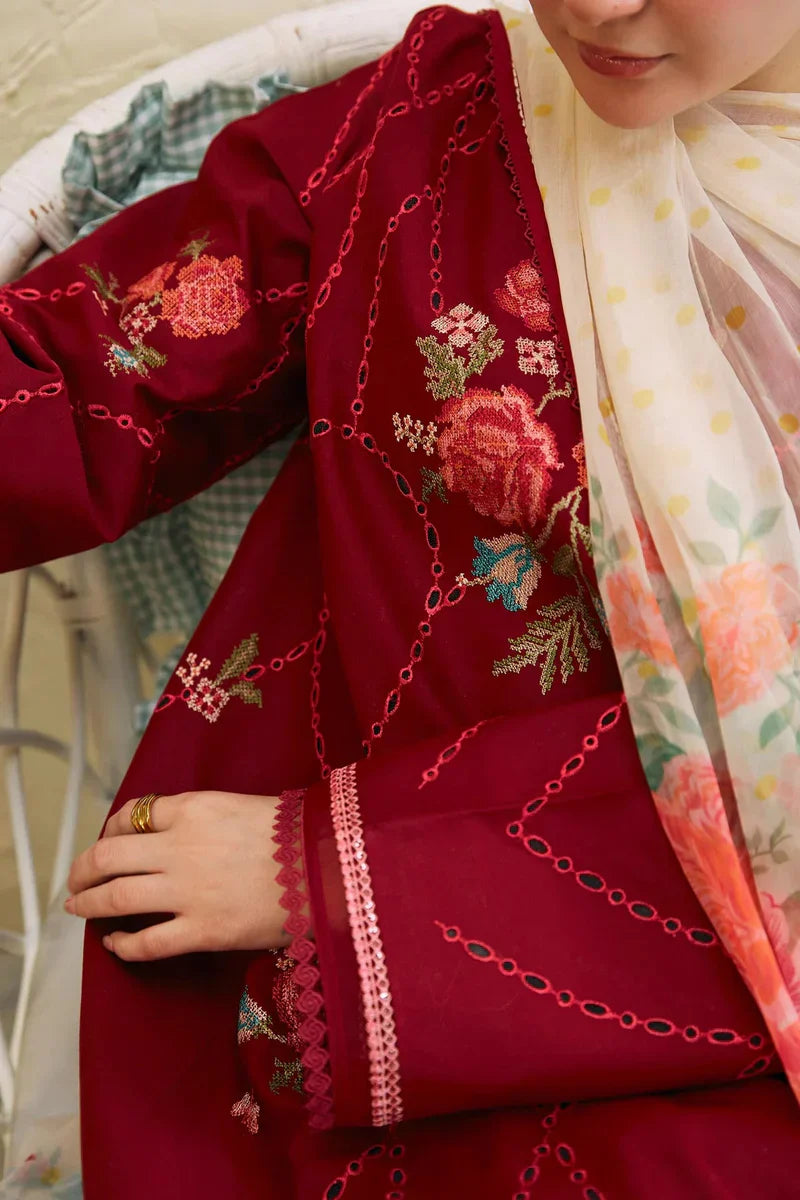 Embroidered Luxury Lawn Unstitched 3Pc | 1001
