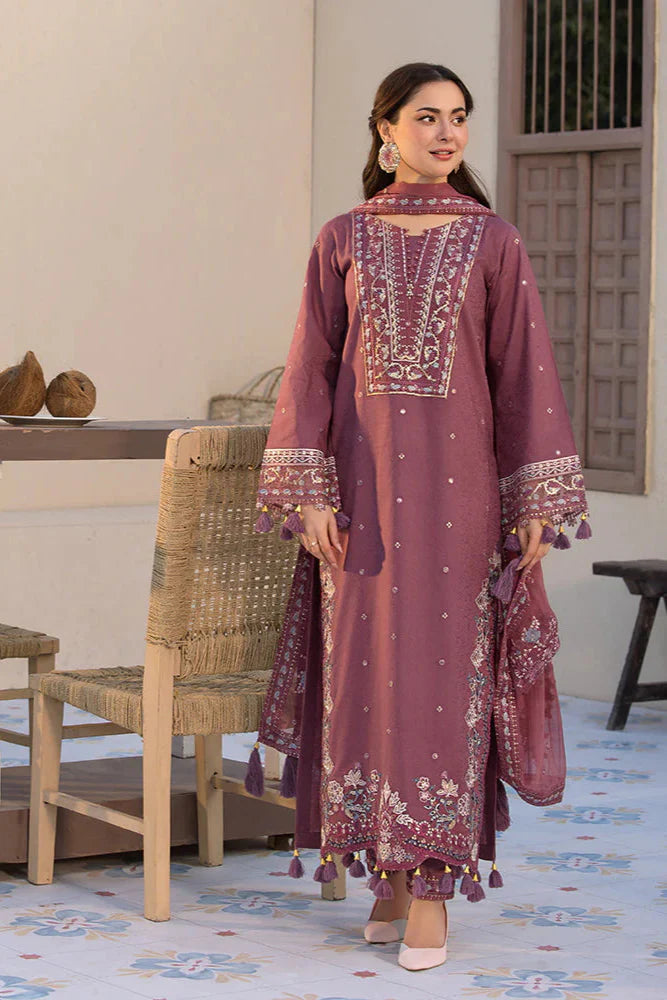 JADE - 3PC LAWN EMBROIDERED SHIRT WITH CHIFFON EMBROIDERED DUPATTA AND TROUSER LC-7065