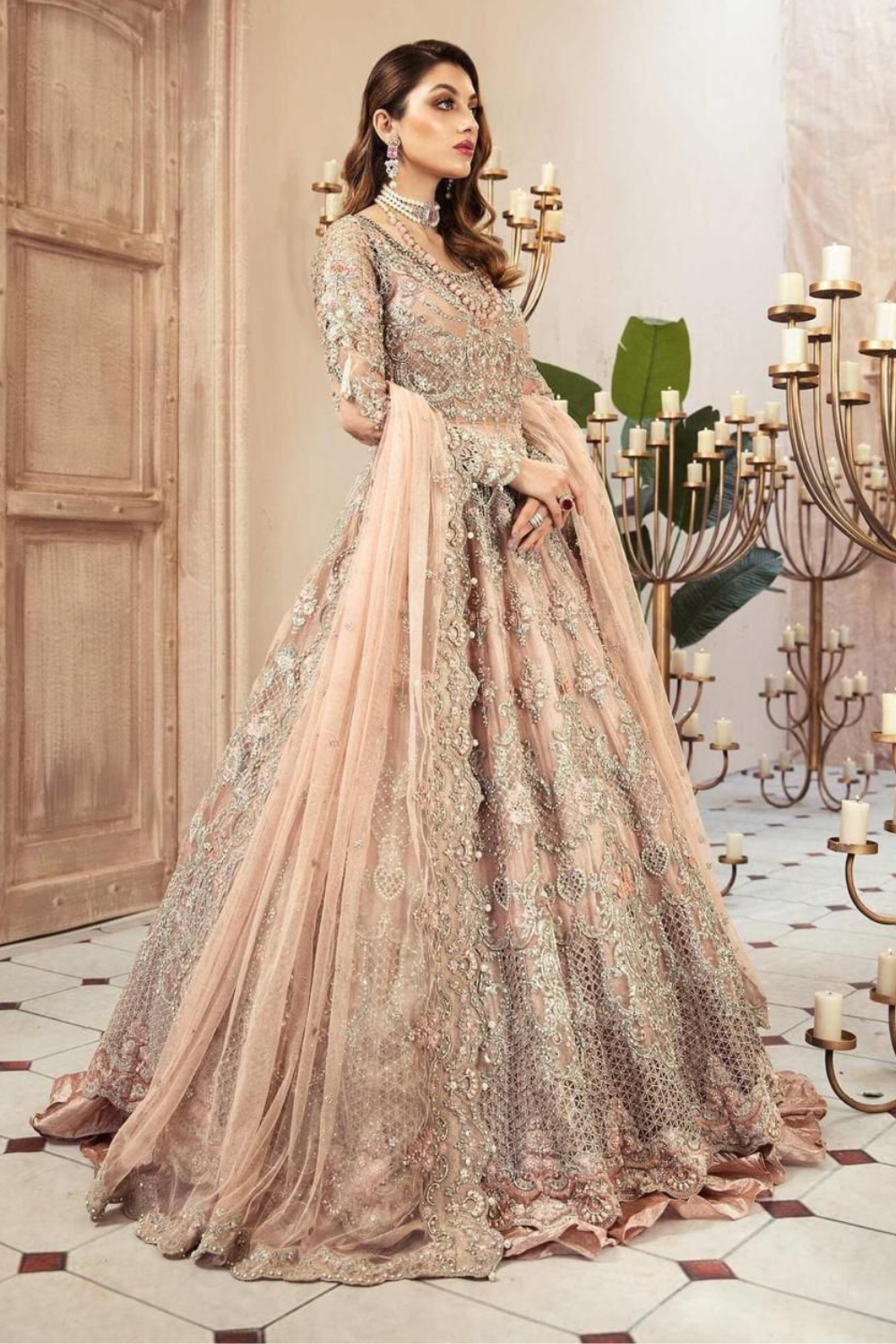 EMBROIDERED 3PC SILK DRESS WITH CHIFFON EMBROIDERED DUPATTA IR5012