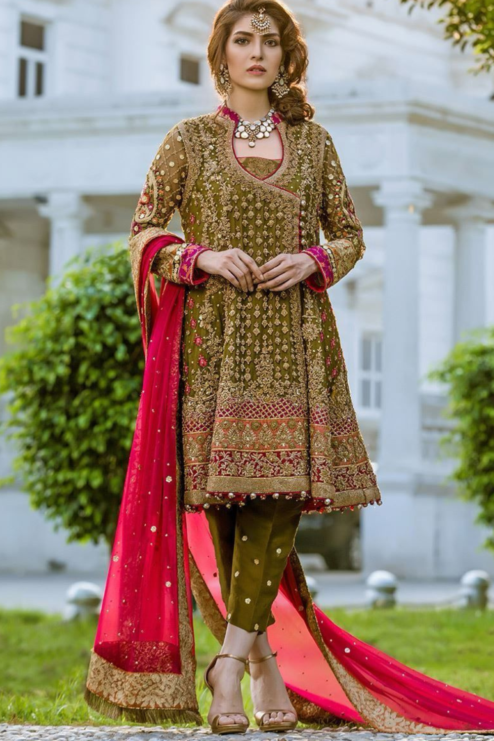 EMBROIDERED 3PC SILK DRESS WITH CHIFFON EMBROIDERED DUPATTA IR5021