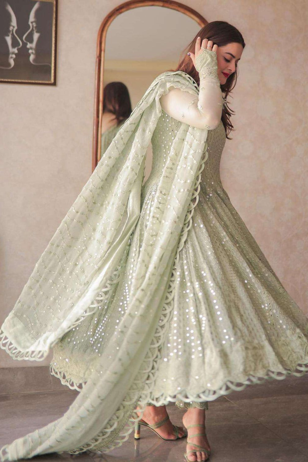 EMBROIDERED 3PC SILK DRESS WITH CHIFFON EMBROIDERED DUPATTA IR5029