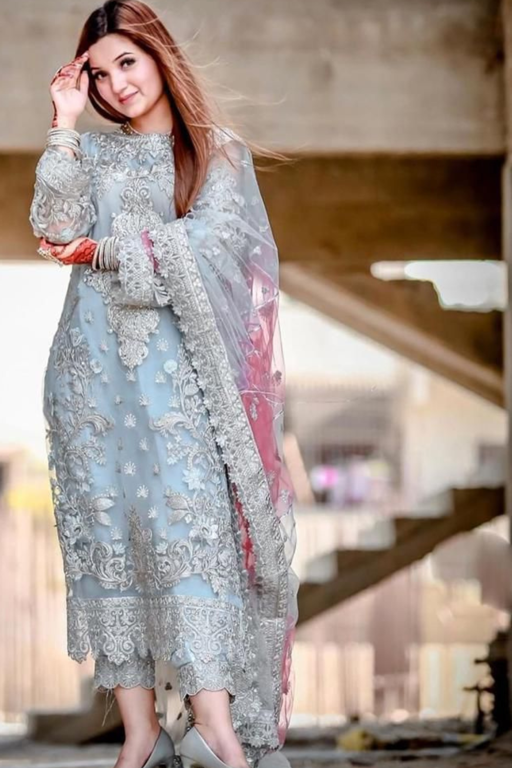 EMBROIDERED 3PC SILK DRESS WITH CHIFFON EMBROIDERED DUPATTA IR5002 Naqqaashi EMBROIDERED 3PC SILK DRESS WITH CHIFFON EMBROIDERED DUPATTA IR5002 Naqqaashi