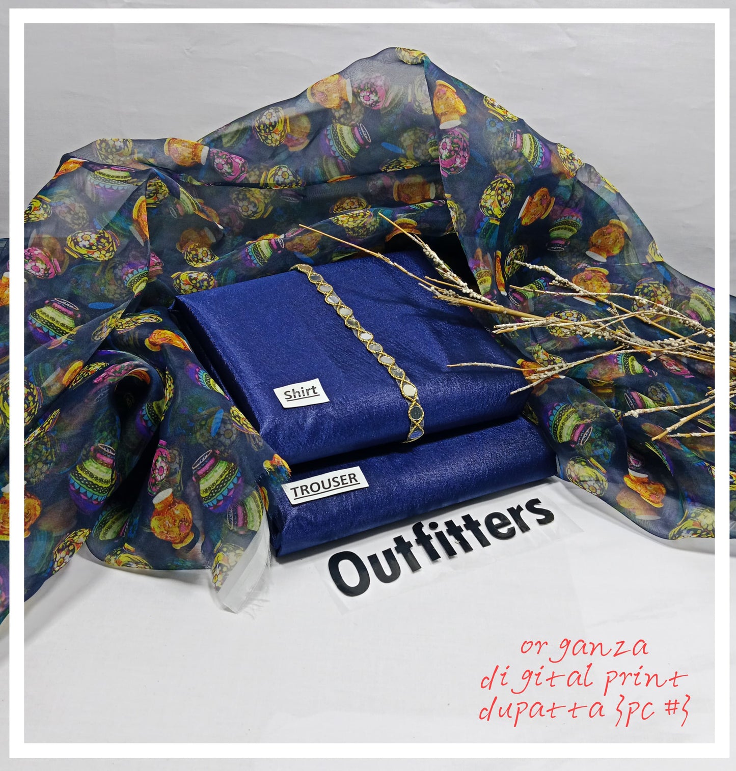 ORGANZA DUPATTA DIGITAL PRINT 3PC KS-5004