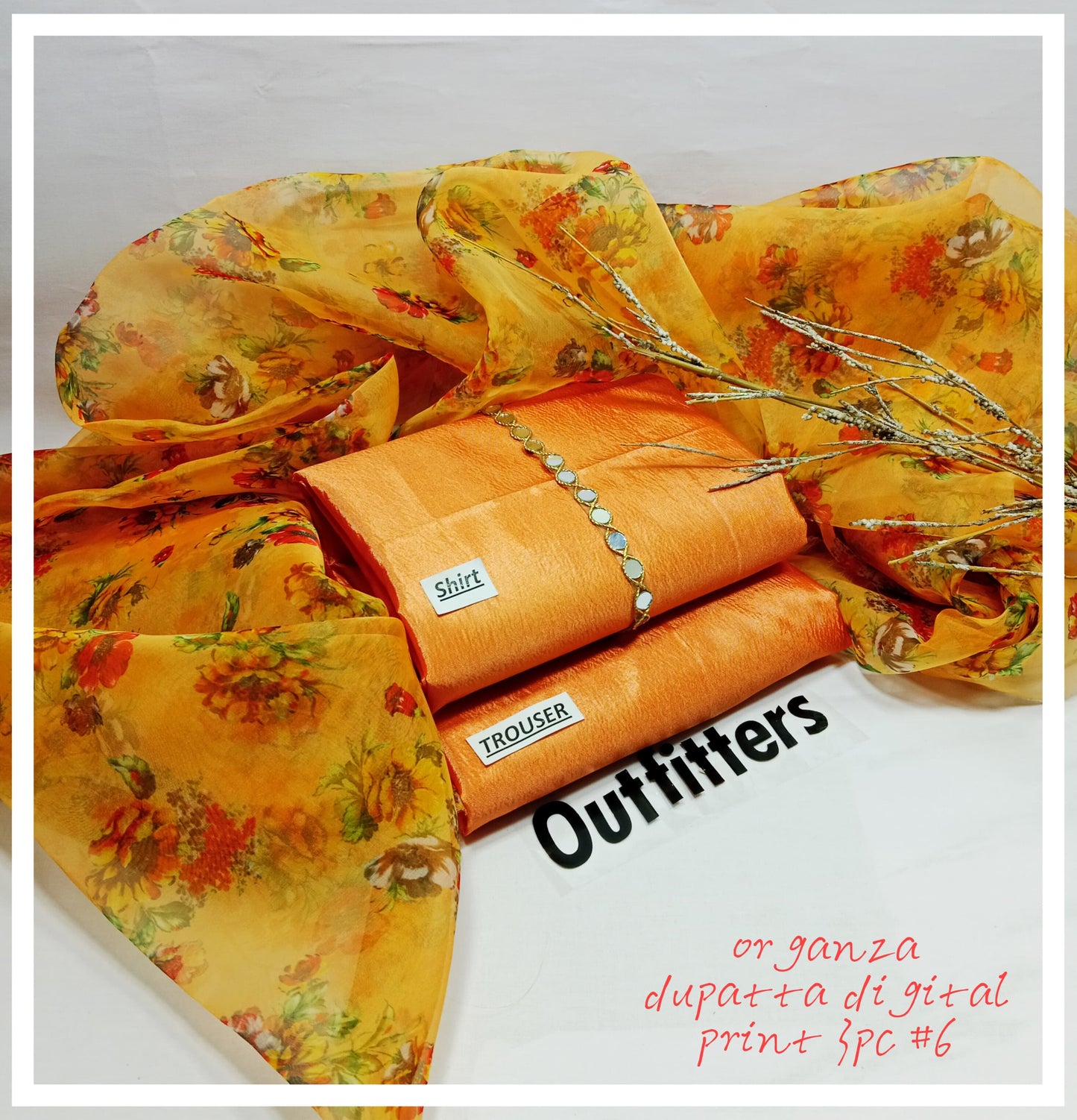 ORGANZA DUPATTA DIGITAL PRINT 3PC KS-5007