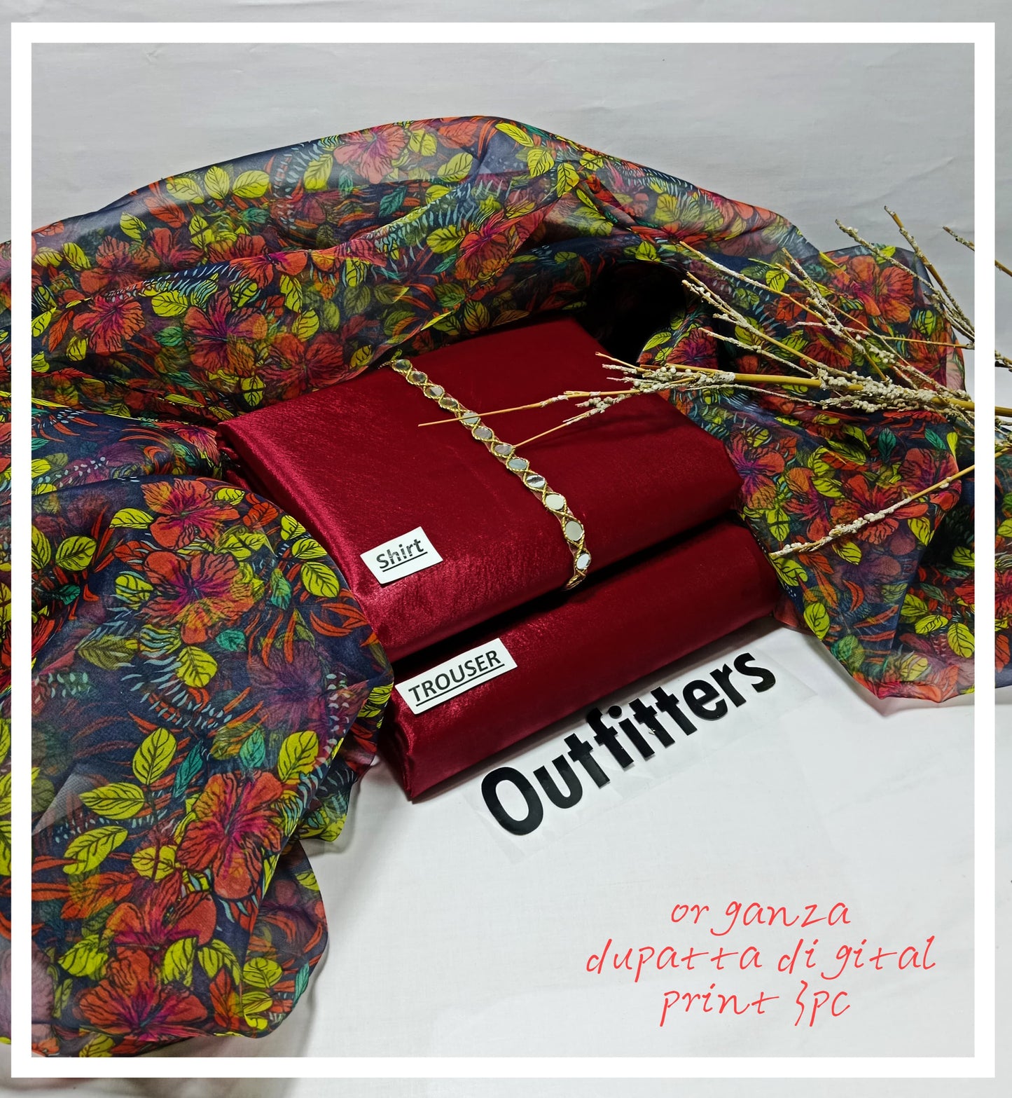 ORGANZA DUPATTA DIGITAL PRINT 3PC KS-5019