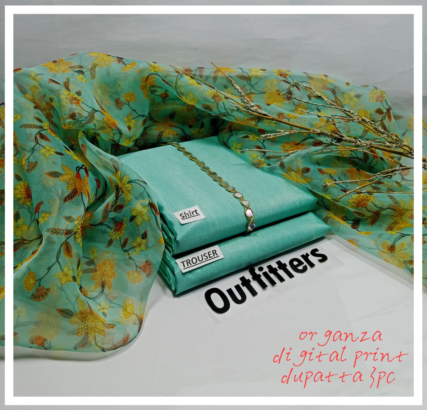 ORGANZA DUPATTA DIGITAL PRINT 3PC KS-5020