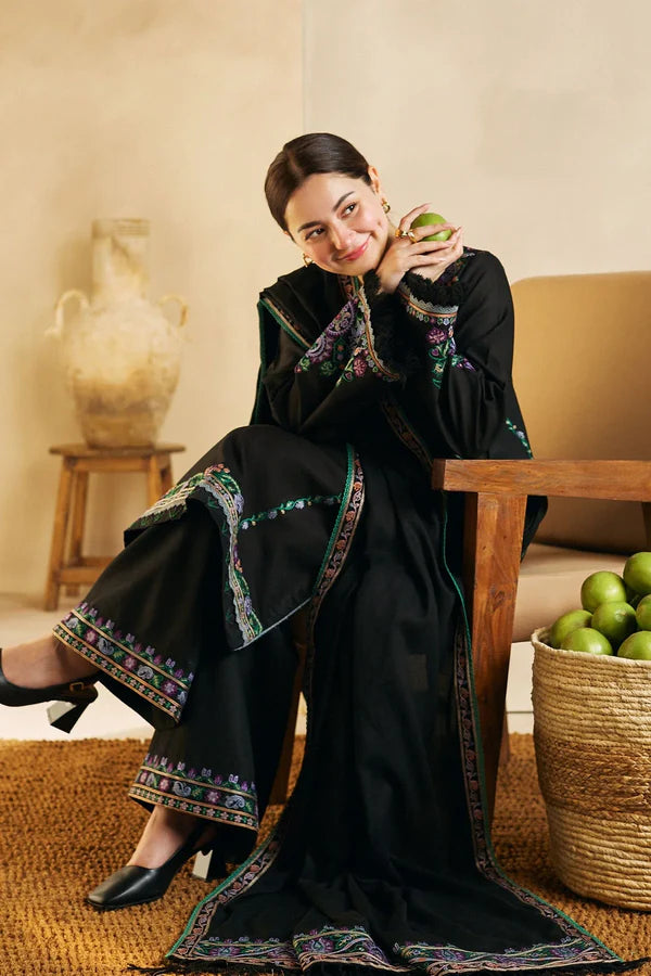 COCO 3PC DHANAK EMBROIDERED SHIRT WITH DHANAK SHAWL AND TROUSER DN-2080