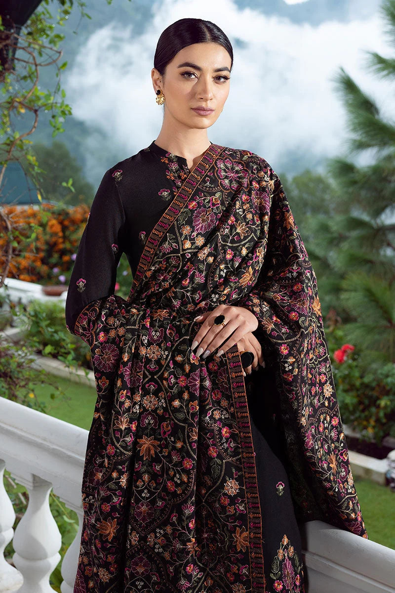 BAREEZE 3PC DHANAK EMBROIDERED SHIRT WITH DHANAK SHAWL AND TROUSER DN-2017
