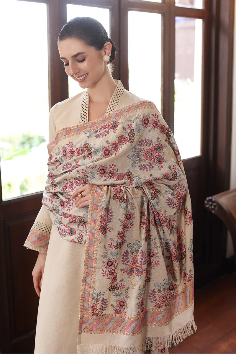 BAREEZE 3PC DHANAK EMBROIDERED SHIRT WITH DHANAK SHAWL AND TROUSER DN-2022