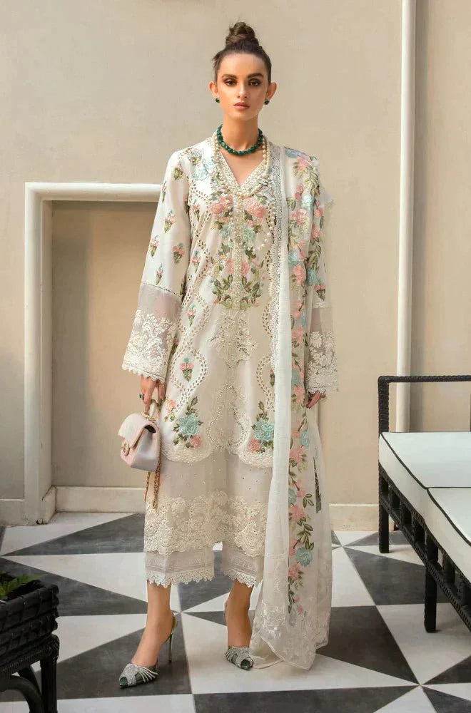 Embroidered Luxury Lawn Chikan Kari Unstitched 3Pc | 1021