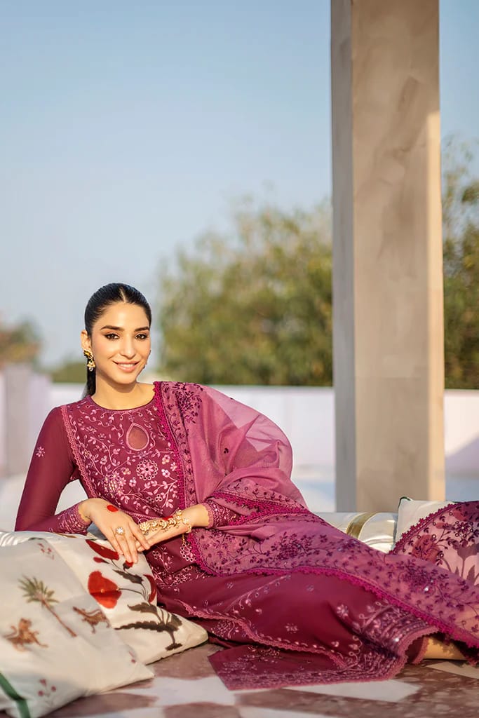Embroidered Luxury Lawn Unstitched 3Pc | 1008