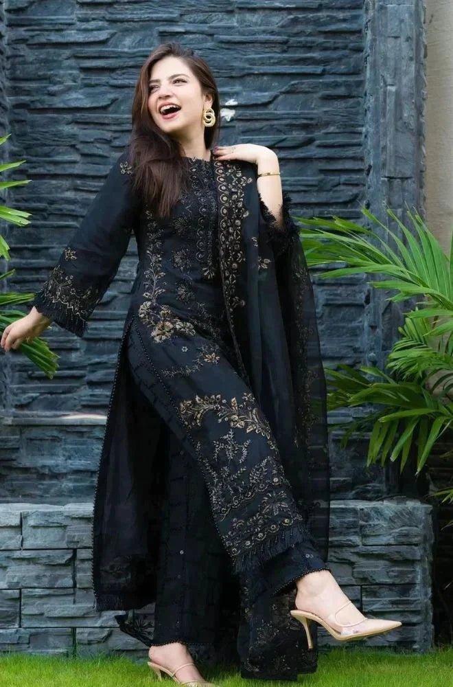 Embroidered Luxury Lawn Unstitched 3Pc | 1019