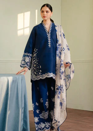 COCO 3PC DHANAK EMBROIDERED SHIRT WITH DHANAK SHAWL AND TROUSER DN-2065