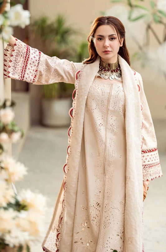 Qalamkar - 3PC Lawn Embroidered Shirt with Embroidered Slub Net Dupatta (Unstitched) LC-7064