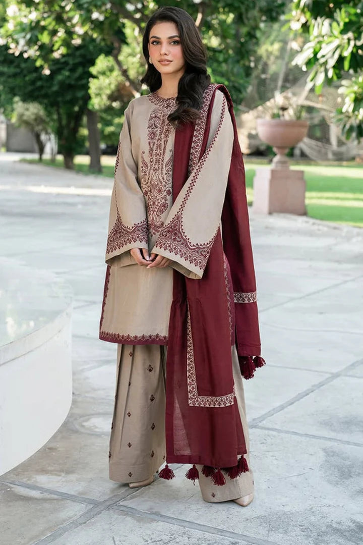 3PC Dhanak Embroidered Suit DN-2094