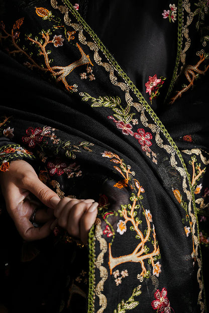 SAPPHIRE 3PC DHANAK EMBROIDERED SHIRT WITH DHANAK EMB SHAWL AND TROUSER DN-2008