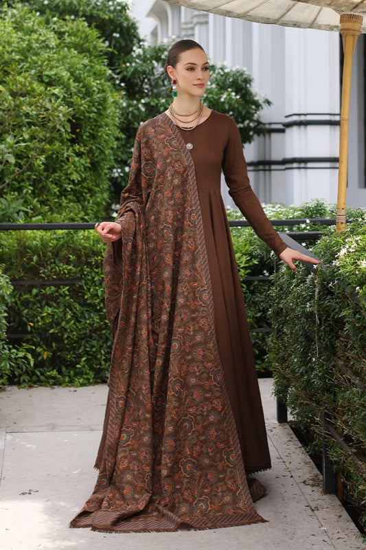 BAREEZE 3PC DHANAK EMBROIDERED SHIRT WITH DHANAK SHAWL AND TROUSER DN-2023