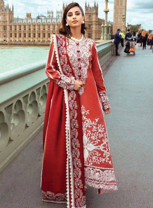 BROADWAY 3PC DHANAK EMBROIDERED SHIRT WITH DHANAK SHAWL AND TROUSER DN-2051