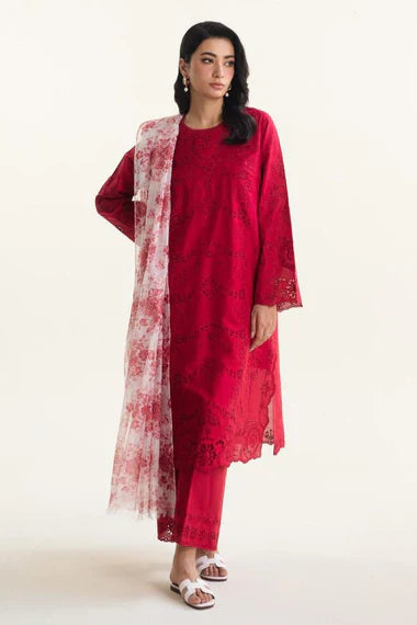 Embroidered Luxury Lawn Chikan Kari Unstitched 3Pc | 1067