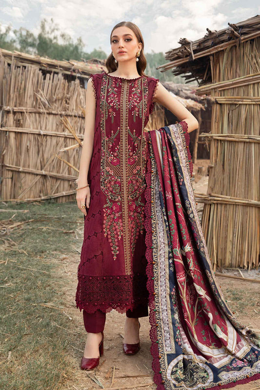 Embroidered Luxury Lawn Unstitched 3Pc | 1046