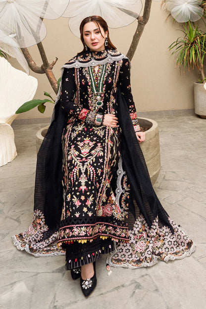 QALAMKAR - 3PC LAWN EMBROIDERED SHIRT WITH JACQUARD WEAVED EMBROIDERED DUPATTA AND COTTON TROUSER \ 1073