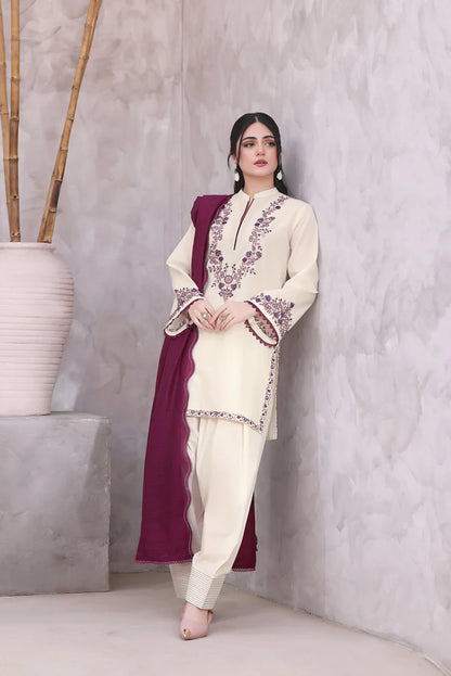 3PC Lawn Shirt With EMBROIDERY Dupatta NQ-1105