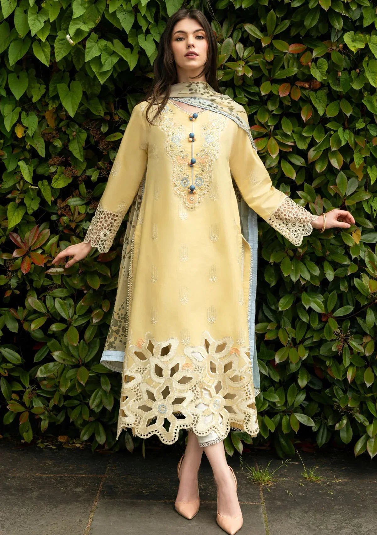 Embroidered Luxury Lawn Unstitched 3Pc | 1059