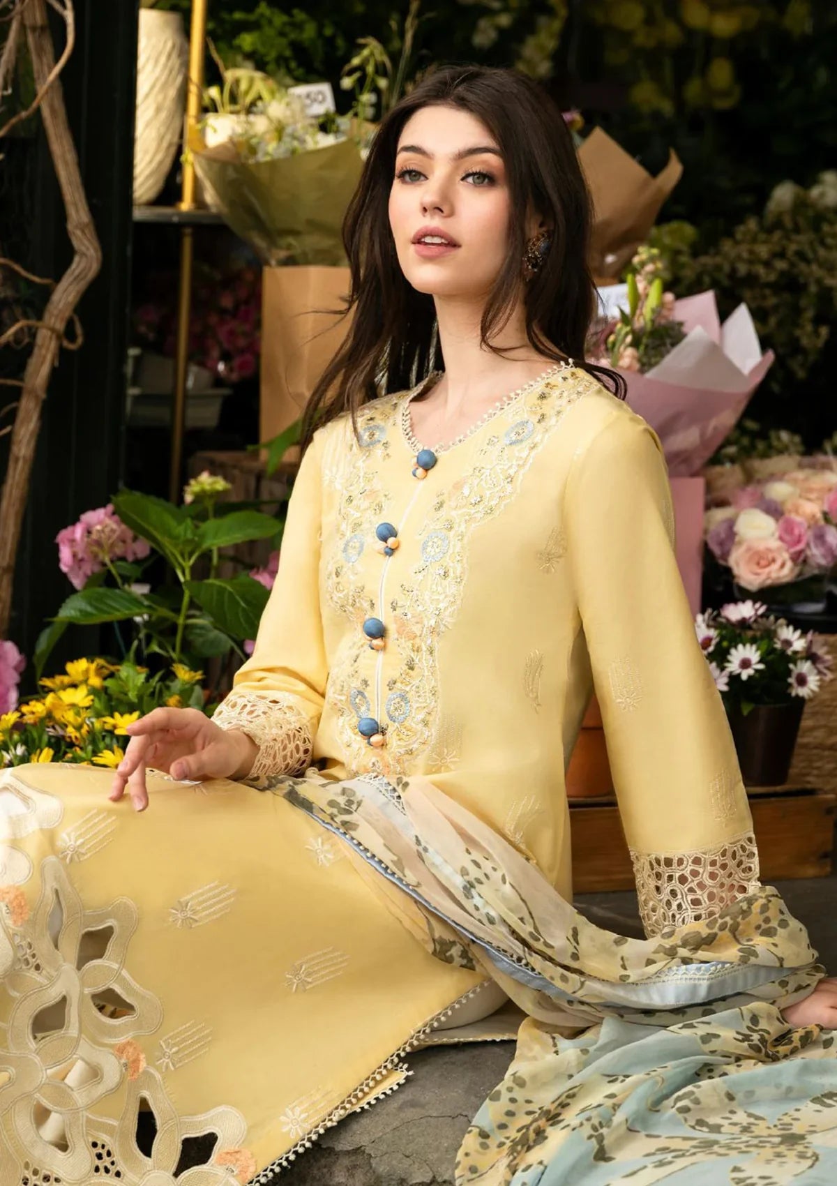 Embroidered Luxury Lawn Unstitched 3Pc | 1059