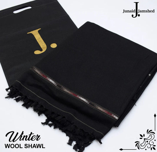 J. Wool Blend Men ShawL BLACK SH-1202