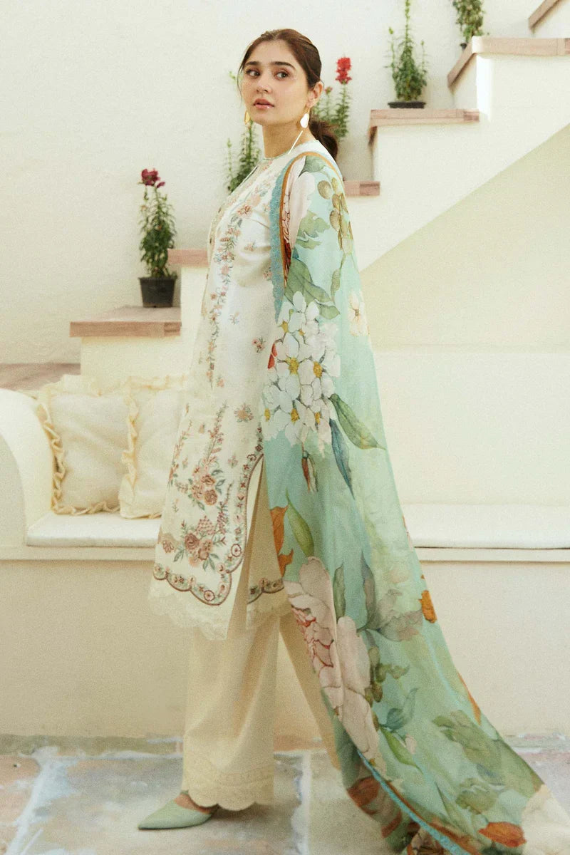 COCO PREMIUM LAWN 3pc Embroided Unstitched Designer suit I 1034