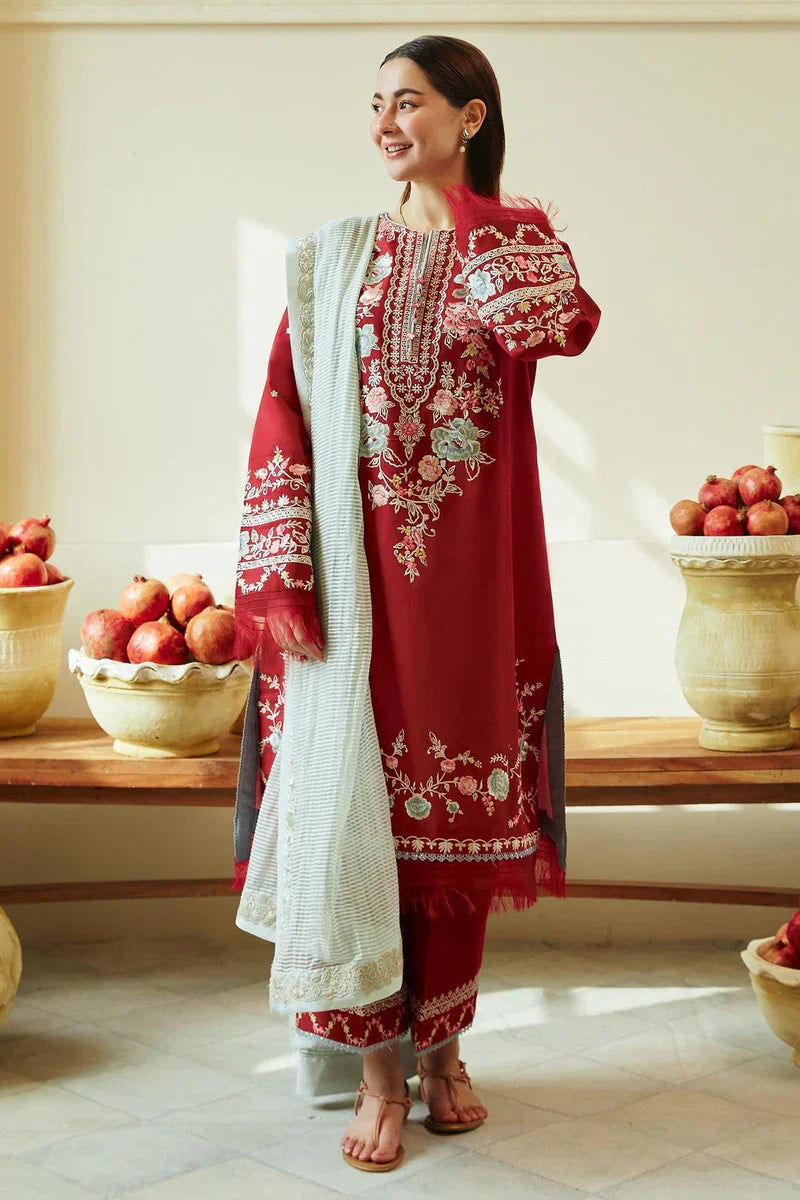 COCO Embroidered Luxury Lawn Unstitched 3Pc | 1025