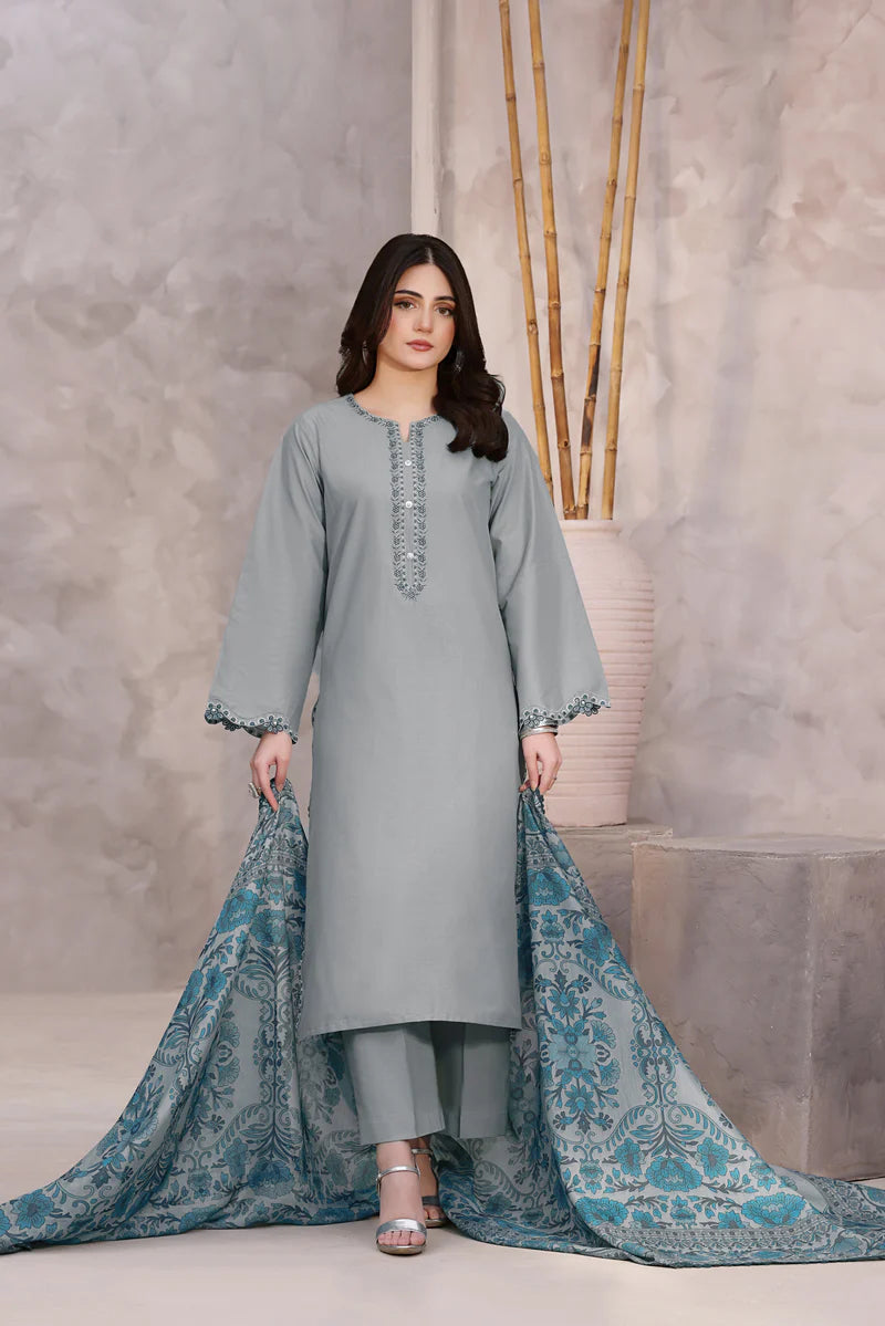 3PC Lawn Shirt With EMBROIDERY Dupatta NQ-1105