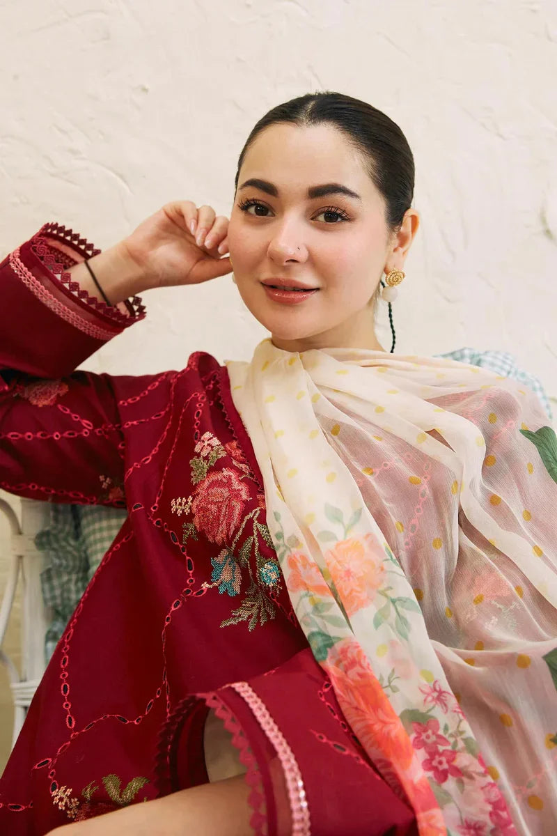 Embroidered Luxury Lawn Unstitched 3Pc | 1001