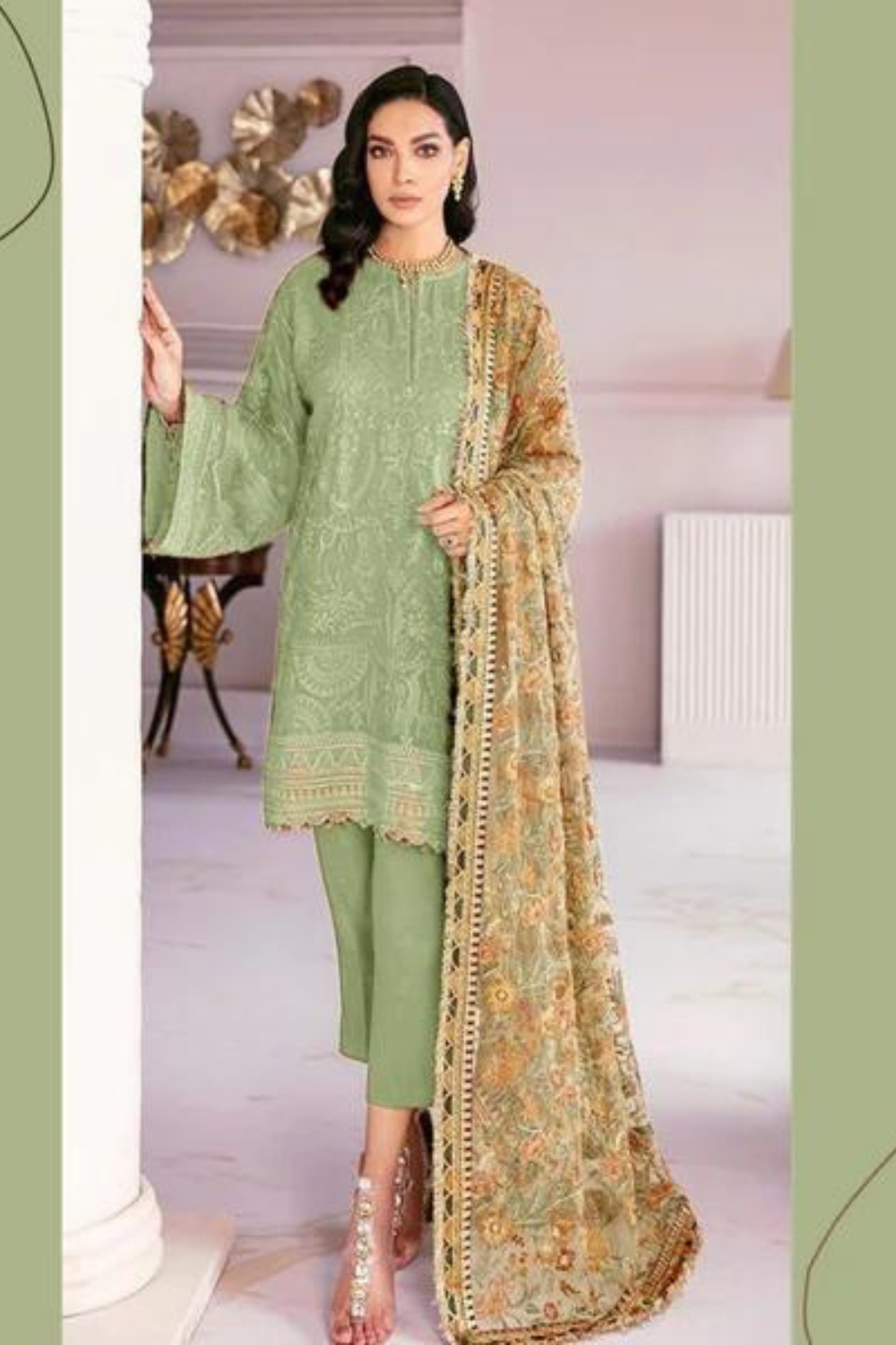 3PC Lawn Embroidered SM-232