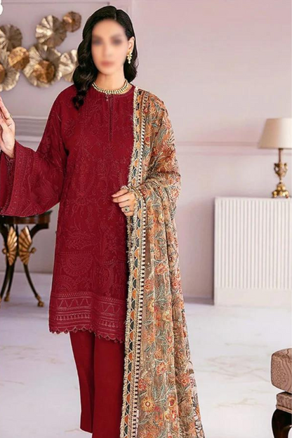 3PC Lawn Embroidered SM-233