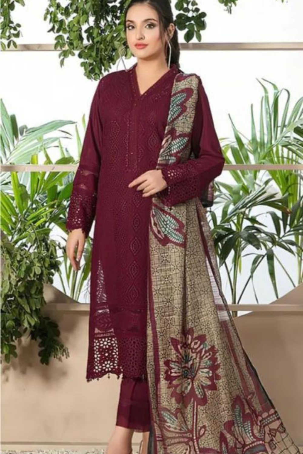 3PC Lawn Embroidered SM-234