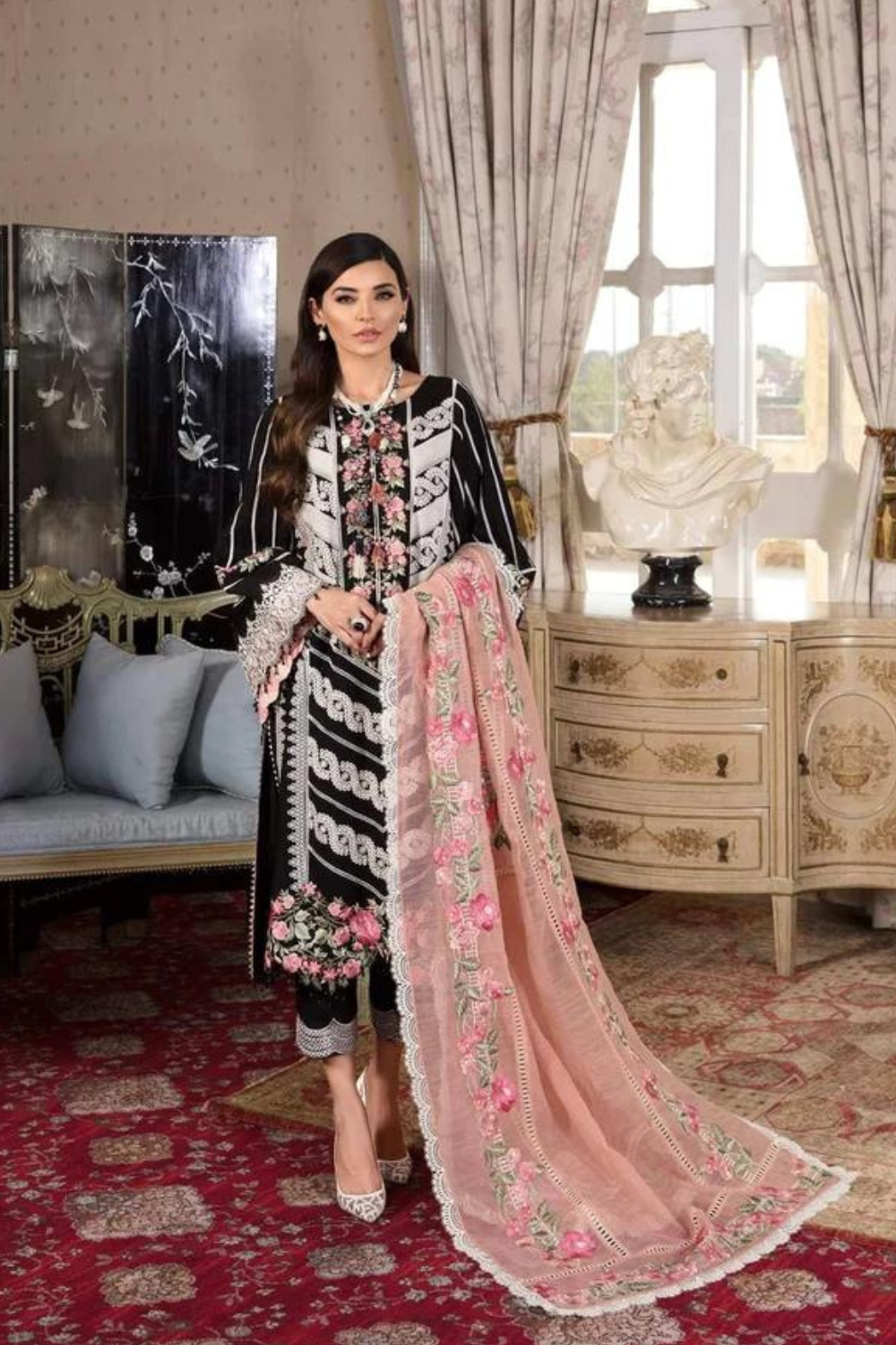 Lawn 3PC Embroidered SM-166