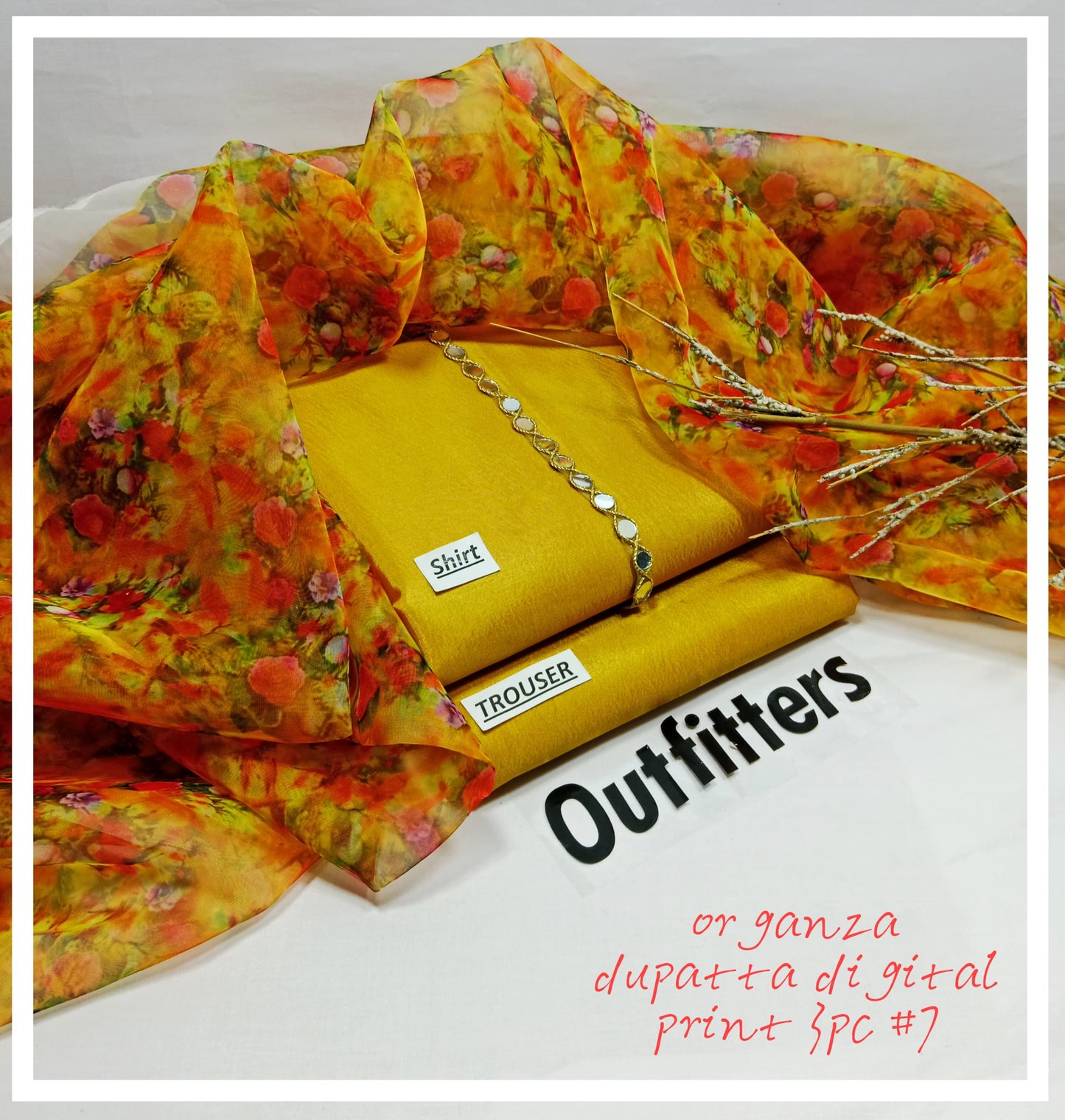 ORGANZA DUPATTA DIGITAL PRINT 3PC KS-5005