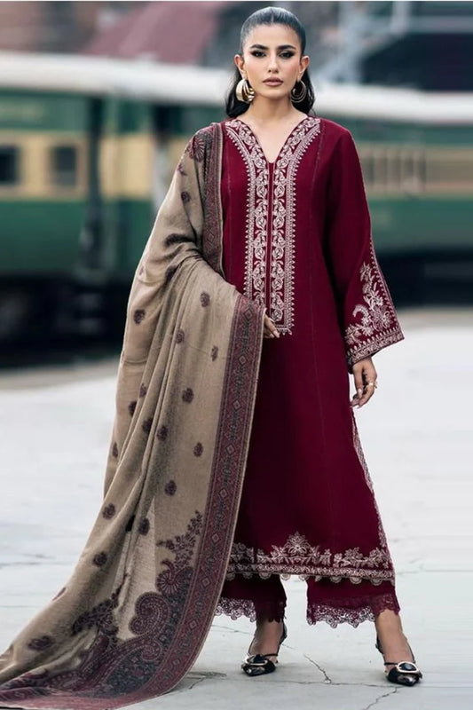 GRACE - 3PC Dhanak Embroidered Suit DN-2092