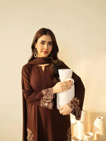 3PC Lawn Shirt With EMBROIDERY Dupatta NQ-1107