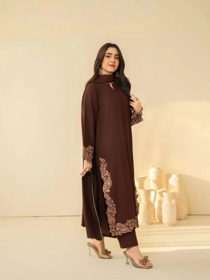 3PC Lawn Shirt With EMBROIDERY Dupatta NQ-1107