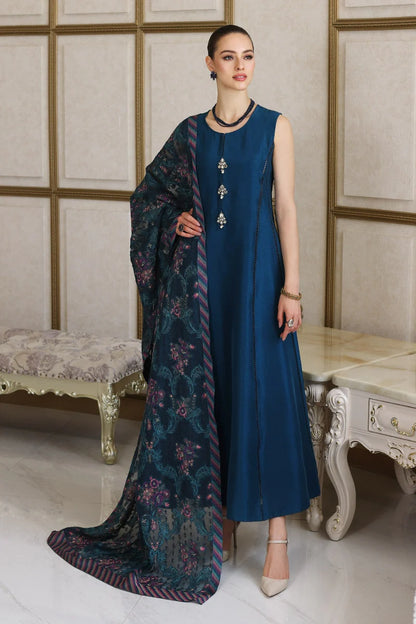 BAREEZE 3PC DHANAK EMBROIDERED SHIRT WITH DHANAK SHAWL AND TROUSER DN-2020