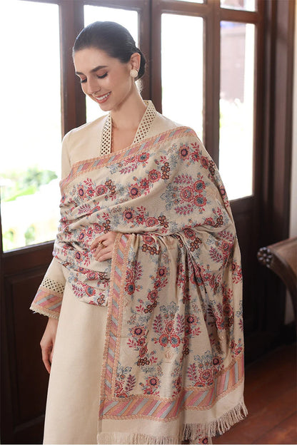 BAREEZE 3PC DHANAK EMBROIDERED SHIRT WITH DHANAK SHAWL AND TROUSER DN-2022