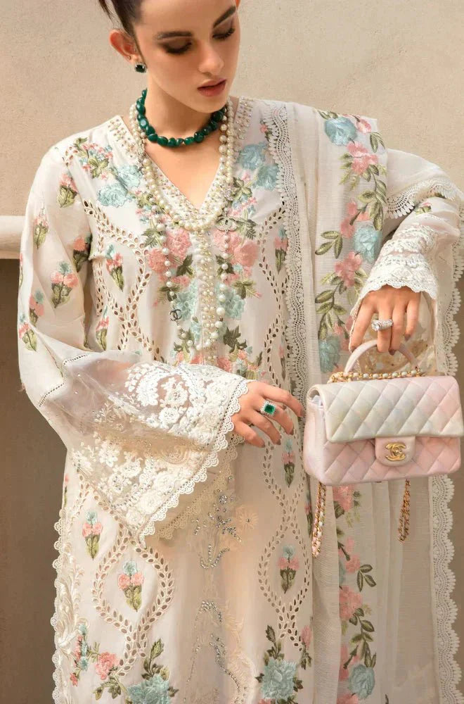 Embroidered Luxury Lawn Chikan Kari Unstitched 3Pc | 1021