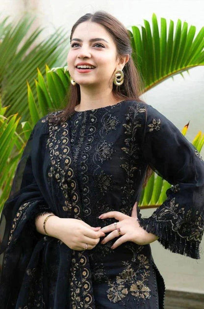 Embroidered Luxury Lawn Unstitched 3Pc | 1019